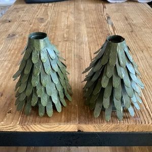 Christmas tree candle stick holders